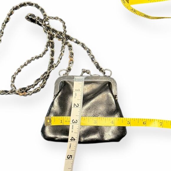 VINTAGE Faux Leather Mini Kiss-Lock Coin Purse Crossbody - Picture 3 of 3